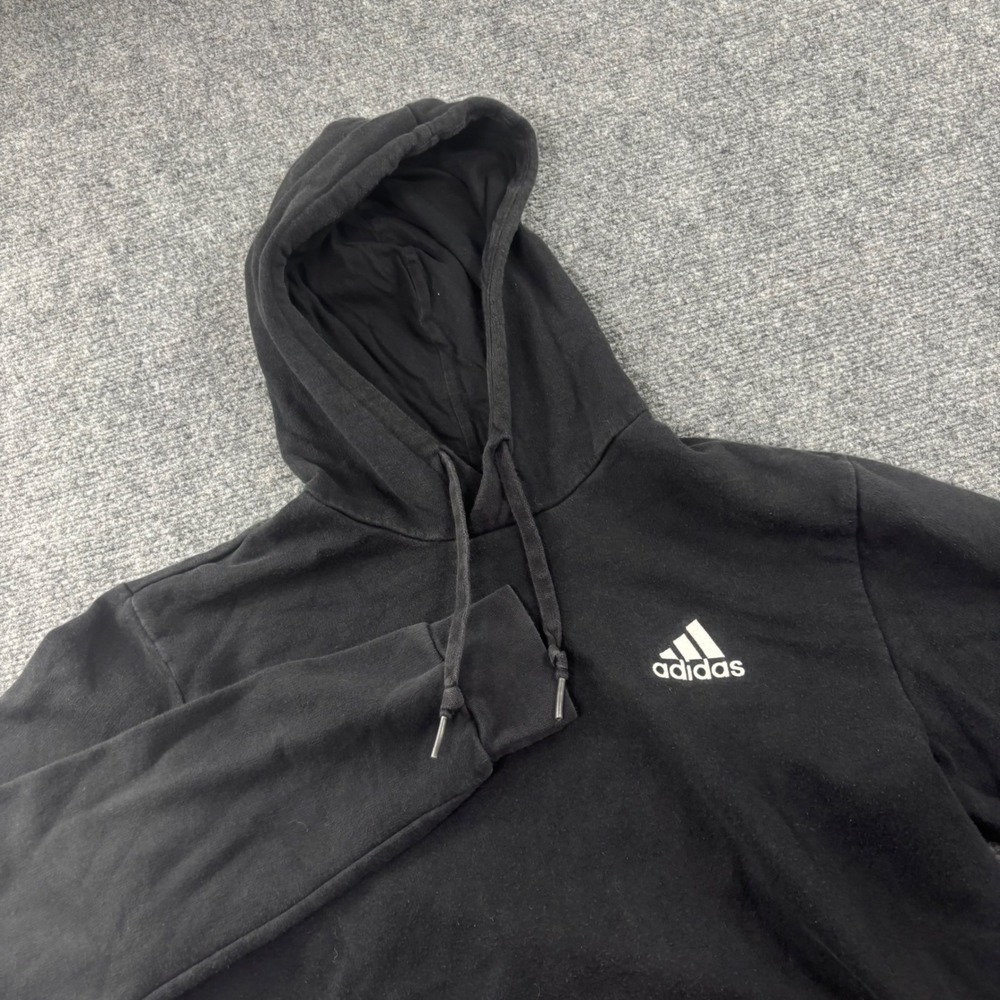 Adidas Hoodie Small‎ Black Embroidered Logo Pullover Mens